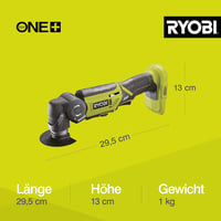Unealtă Multifuncțională cu Acumulator RYOBI ONE+ R18MT-0 18V, Fără Cheie 3
