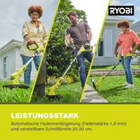 RYOBI RLT1832-20S 18V ONE+ Akumulatorski trimer za travu, širina reza 25-30 cm, 2Ah baterija i punjač, teleskopska drška, EasyEdge funkcija 5