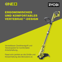 RYOBI RLT1832-20S 18V ONE+ Akumulatorski trimer za travu, širina reza 25-30 cm, 2Ah baterija i punjač, teleskopska drška, EasyEdge funkcija 4