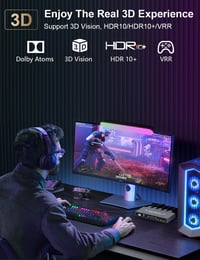 Rytaki 4 az 1-ben HDMI 2.1 kapcsoló, 8K/60Hz, 4K/240Hz, HDR, távirányítóval, alumínium 5