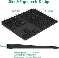 Rytaki Bluetooth Numerikus Billentyűzet - 34 Gombos Vezeték Nélküli Számpad, Újratölthető, Windows Kompatibilis Laptophoz, Tablethez 5