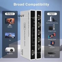 Rytaki HDMI 2.1 Switch 5 bemenet 1 kimenet - 8K@60Hz 4K@120Hz váltó távirányítóval, Xbox PS5 PC TV kompatibilis HDMI elosztó 6