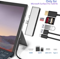 Rytaki Microsoft Surface Pro 7 USB-C Hub Dokkoló, 6-in-2 Alumínium Adapter 4K HDMI, Type-C, 2 USB 3.0 Port, SD/TF Kártyaolvasó (2019) 2