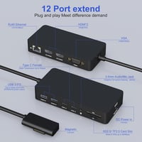 Rytaki Surface Dock 12 az 1-ben, Triple Display HDMI+VGA dokkoló Pro/Laptop/Go/Book 2