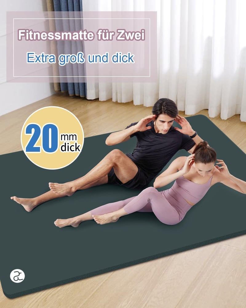 RYTMAT XXL Jóga Szőnyeg 200x130 cm NBR 15mm Fitness Matrac Pilates Tornázáshoz