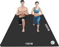 RYTMAT XXL jógamatrac NBR fekete 200 x 130 cm, 15 mm/10 mm vastag, edzéshez, jóga, pilates, gimnasztika, kisállat felnőtteknek 1
