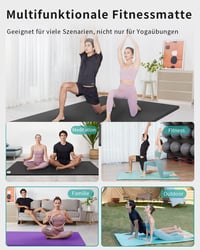 RYTMAT XXL jógamatrac NBR fekete 200 x 130 cm, 15 mm/10 mm vastag, edzéshez, jóga, pilates, gimnasztika, kisállat felnőtteknek 5