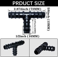 RYXZEN T-csatlakozó 1/2" locsolócső 16mm csepegtetéshez 20db 2