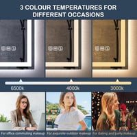 S'bagno 80x60 cm Fürdőszobai Tükör LED Világítással, Bluetooth Hangszóróval - Páramentesítő, Érintésérzékelős, Fényerőszabályzós, Függőleges 5