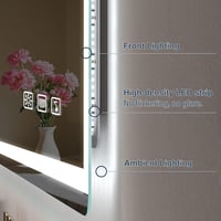 S'bagno Fürdőszobai Tükör Hangszóróval és LED Világítással, 100x70 cm, Bluetooth , Páramentesítővel, Érintésvezérléssel 8