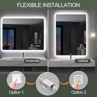 S'bagno Fürdőszobai LED Tükör 60x80 cm - Érintésérzékelős, Fényerőszabályozható, Színhőmérséklet Váltás, Bluetooth Hangszóró, Páramentesítő  8