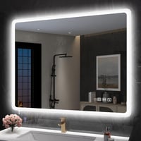 S'bagno Fürdőszobai LED Tükör 60x80 cm - Érintésérzékelős, Fényerőszabályozható, Színhőmérséklet Váltás, Bluetooth Hangszóró, Páramentesítő  1