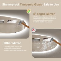 S'bagno Fürdőszobai Tükör LED Világítással 60x90 cm - Bluetooth, Páramentesítő, 3 Színhőmérséklet, Fényerőszabályzás, IP44 Vízálló, Memória  7
