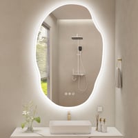 S'bagno Fürdőszobai Tükör LED Világítással 60x90 cm - Bluetooth, Páramentesítő, 3 Színhőmérséklet, Fényerőszabályzás, IP44 Vízálló, Memória  1