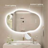 S'bagno Fürdőszobai Tükör LED Világítással 60x90 cm - Bluetooth, Páramentesítő, 3 Színhőmérséklet, Fényerőszabályzás, IP44 Vízálló, Memória  8
