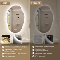 S'bagno Fürdőszobai Tükör LED Világítással 60x90 cm - Bluetooth, Páramentesítő, 3 Színhőmérséklet, Fényerőszabályzás, IP44 Vízálló, Memória  4