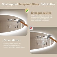 S'bagno LED Fürdőszobai Tükör 600x900 mm - Bluetooth, Páramentesítő, 3 Színhőmérséklet, Fényerőszabályzás, Memória Funkcióval, Vízálló IP44 7