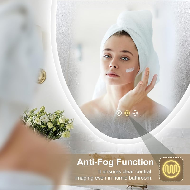 S'bagno LED Fürdőszobai Tükör 600x900 mm - Bluetooth, Páramentesítő, 3 Színhőmérséklet, Fényerőszabályzás, Memória Funkcióval, Vízálló IP44