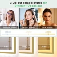 S'bagno LED fürdőszobai tükör 90x60cm, alumínium keret, páramentesítő, 3000-6500K 5
