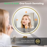 Oglindă de baie cu iluminare LED S'bagno 80 cm, ramă din aluminiu auriu, funcție anti-aburire, 3 temperaturi de culoare, reglabilă (dimmabilă), IP44 4