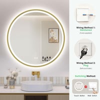 Oglindă de baie cu iluminare LED S'bagno 80 cm, ramă din aluminiu auriu, funcție anti-aburire, 3 temperaturi de culoare, reglabilă (dimmabilă), IP44 8