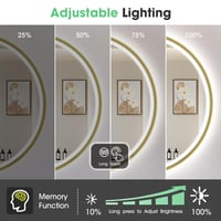 Oglindă de baie cu iluminare LED S'bagno 80 cm, ramă din aluminiu auriu, funcție anti-aburire, 3 temperaturi de culoare, reglabilă (dimmabilă), IP44 6