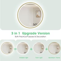 Oglindă de baie cu iluminare LED S'bagno 80 cm, ramă din aluminiu auriu, funcție anti-aburire, 3 temperaturi de culoare, reglabilă (dimmabilă), IP44 3