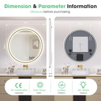 Oglindă de baie cu iluminare LED S'bagno 80 cm, ramă din aluminiu auriu, funcție anti-aburire, 3 temperaturi de culoare, reglabilă (dimmabilă), IP44 9
