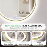 Oglindă de baie cu iluminare LED S'bagno 80 cm, ramă din aluminiu auriu, funcție anti-aburire, 3 temperaturi de culoare, reglabilă (dimmabilă), IP44 2
