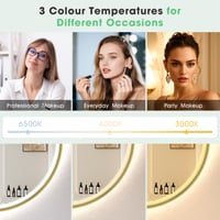Oglindă de baie cu iluminare LED S'bagno 80 cm, ramă din aluminiu auriu, funcție anti-aburire, 3 temperaturi de culoare, reglabilă (dimmabilă), IP44 5