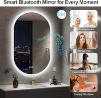 S'bagno Ovális Fürdőszobai Tükör LED Világítással 100x60 cm - Bluetooth, Páramentesítő, 3 Színhőmérséklet, IP44 Vízálló, Memória Funkcióval 3