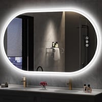 S'bagno Ovális Fürdőszobai Tükör LED Világítással 100x60 cm - Bluetooth, Páramentesítő, 3 Színhőmérséklet, IP44 Vízálló, Memória Funkcióval 1