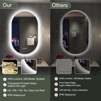 S'bagno Ovális Fürdőszobai Tükör LED Világítással 100x60 cm - Bluetooth, Páramentesítő, 3 Színhőmérséklet, IP44 Vízálló, Memória Funkcióval 4