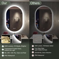 S'bagno Ovális Fürdőszobai Tükör LED Világítással 60x90 cm - Bluetooth, Páramentesítő, 3 Színhőmérséklet, IP44 Vízálló, Memória Funkcióval 4