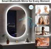 S'bagno Ovális Fürdőszobai Tükör LED Világítással 60x90 cm - Bluetooth, Páramentesítő, 3 Színhőmérséklet, IP44 Vízálló, Memória Funkcióval 3