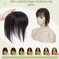 S-noilite príčesok z pravých vlasov s ofinou pre ženy, 150% hustota, monofilová základňa, zahusťovač vlasov pre jemné vlasy, 35 cm, 38 g, #1B prirodzená čierna 2