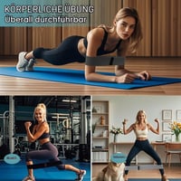 Set benzi elastice de rezistență S.ROMZA pentru fitness, exerciții pentru picioare și antrenament acasă, pentru bărbați și femei - Gri deschis/Gri închis/Negru 6