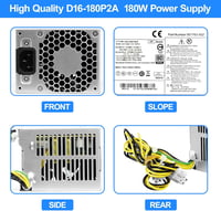 S-Union D16-180P2A 180W ATX Tápegység HP Prodesk 680 800 G3 SFF 480 600 G4 SFF 280 285 Pro G3 MT Számítógépekhez Kompatibilis 6