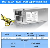 S-Union D16-180P2A 180W ATX Tápegység HP Prodesk 680 800 G3 SFF 480 600 G4 SFF 280 285 Pro G3 MT Számítógépekhez Kompatibilis 5
