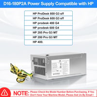 S-Union D16-180P2A 180W ATX Tápegység HP Prodesk 680 800 G3 SFF 480 600 G4 SFF 280 285 Pro G3 MT Számítógépekhez Kompatibilis 3