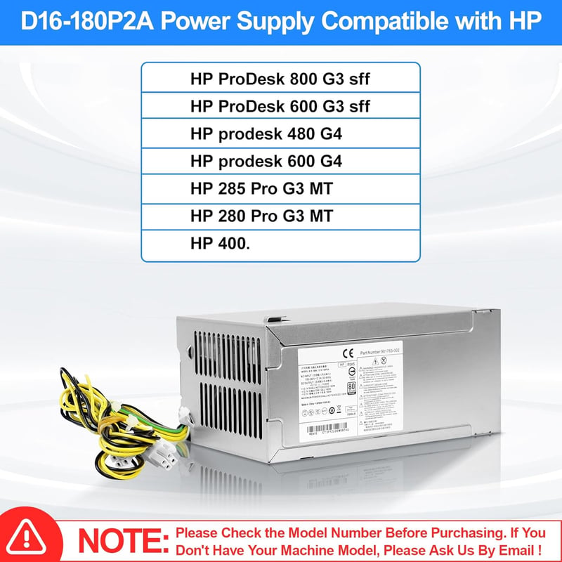 S-Union D16-180P2A 180W ATX Tápegység HP Prodesk 680 800 G3 SFF 480 600 G4 SFF 280 285 Pro G3 MT Számítógépekhez Kompatibilis