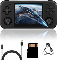 S_way O30s Hordozható Játékkonzol 64GB 15000 Retro Játék 3.5" IPS Kijelző Fekete 1