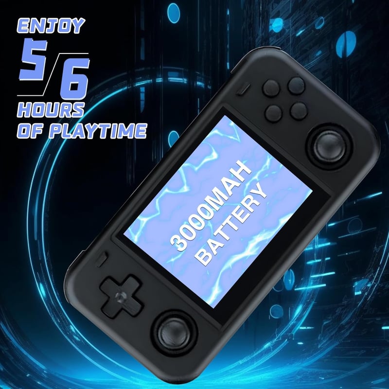 S_way O30s Hordozható Játékkonzol 64GB 15000 Retro Játék 3.5" IPS Kijelző Fekete