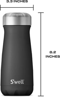 S'well Rozsdamentes Utazó Termosz - Vákuumszigeteléses Kávés Pohár, Fekete - Onyx Black, Traveler 4