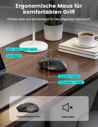 SABLUTE Set tastatură și mouse wireless, cu suport pentru încheietură, suport pentru telefon, 2.4GHz, silențios, mod sleep, compatibil PC/Laptop/Mac/Windows, Negru 7