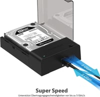 SABRENT Külső Merevlemez Dokkoló 2.5"/3.5" SATA HDD és SSD Meghajtókhoz - USB 3.0 Csatlakozás, 5Gbps Adatátvitel, 22TB Kapacitásig, Alumíniu 5
