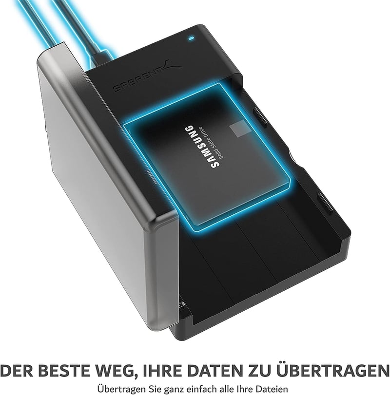 SABRENT Külső Merevlemez Dokkoló 2.5"/3.5" SATA HDD és SSD Meghajtókhoz - USB 3.0 Csatlakozás, 5Gbps Adatátvitel, 22TB Kapacitásig, Alumíniu