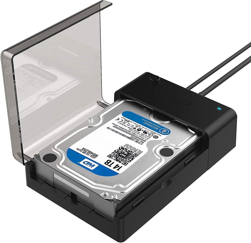 SABRENT Külső Merevlemez Dokkoló 2.5"/3.5" SATA HDD és SSD Meghajtókhoz - USB 3.0 Csatlakozás, 5Gbps Adatátvitel, 22TB Kapacitásig, Alumíniu