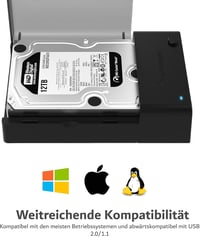 SABRENT Külső Merevlemez Dokkoló 2.5"/3.5" SATA HDD és SSD Meghajtókhoz - USB 3.0 Csatlakozás, 5Gbps Adatátvitel, 22TB Kapacitásig, Alumíniu 7
