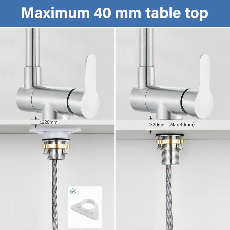 Saeuwtowy Összecsukható Konyhai Csaptelep 3 Sugaras Rozsdamentes Acél Konyha Mixer Csap